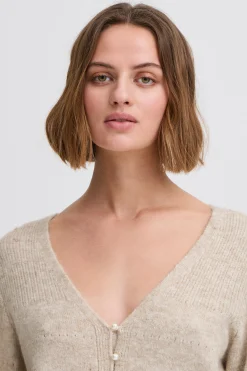 Ichi IHBANISE Cardigan à tricot
